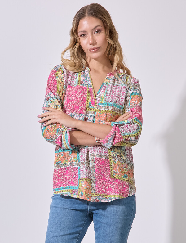 Blusa Patch MULTI/FUCSIA