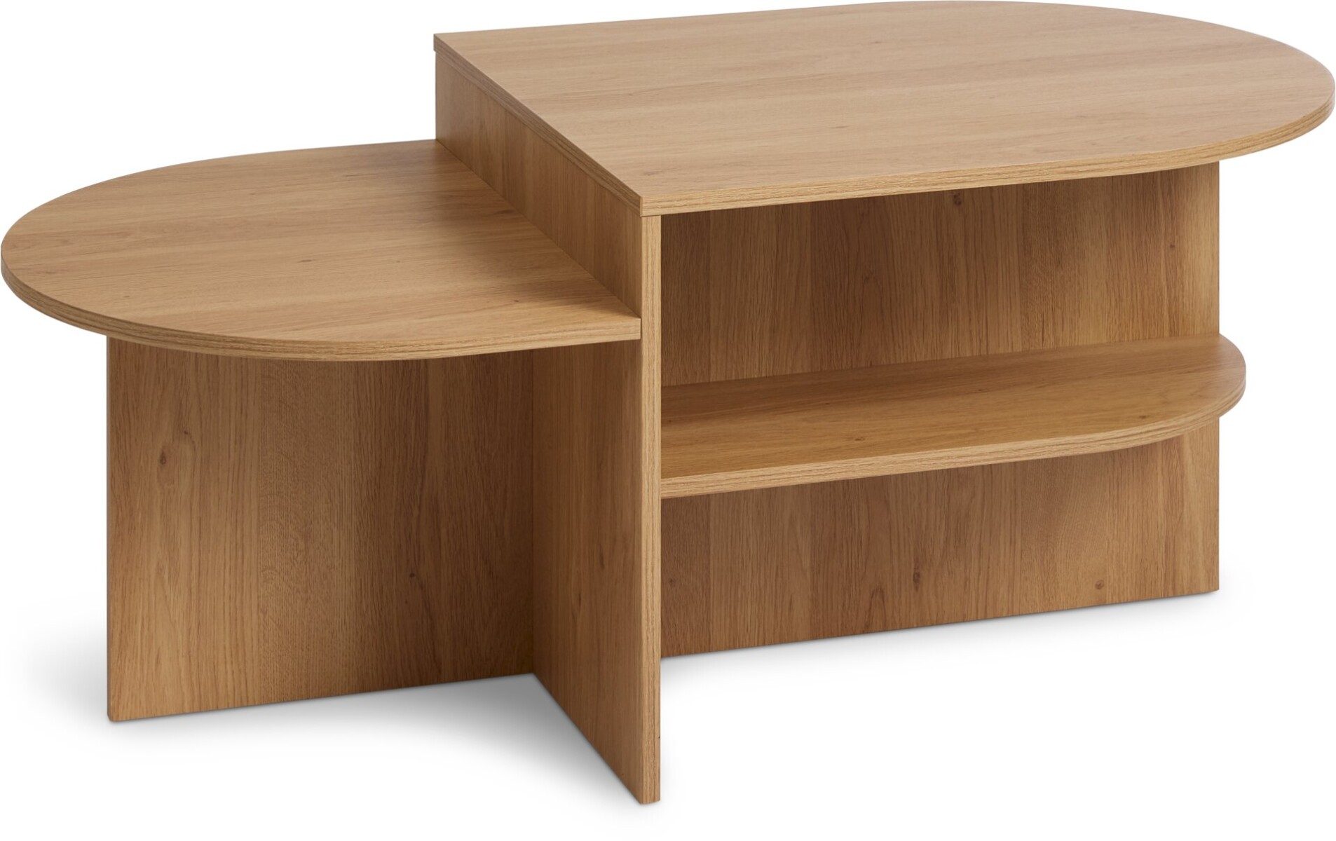 Mesa de centro LISBJERG 60x107 estantes color roble 