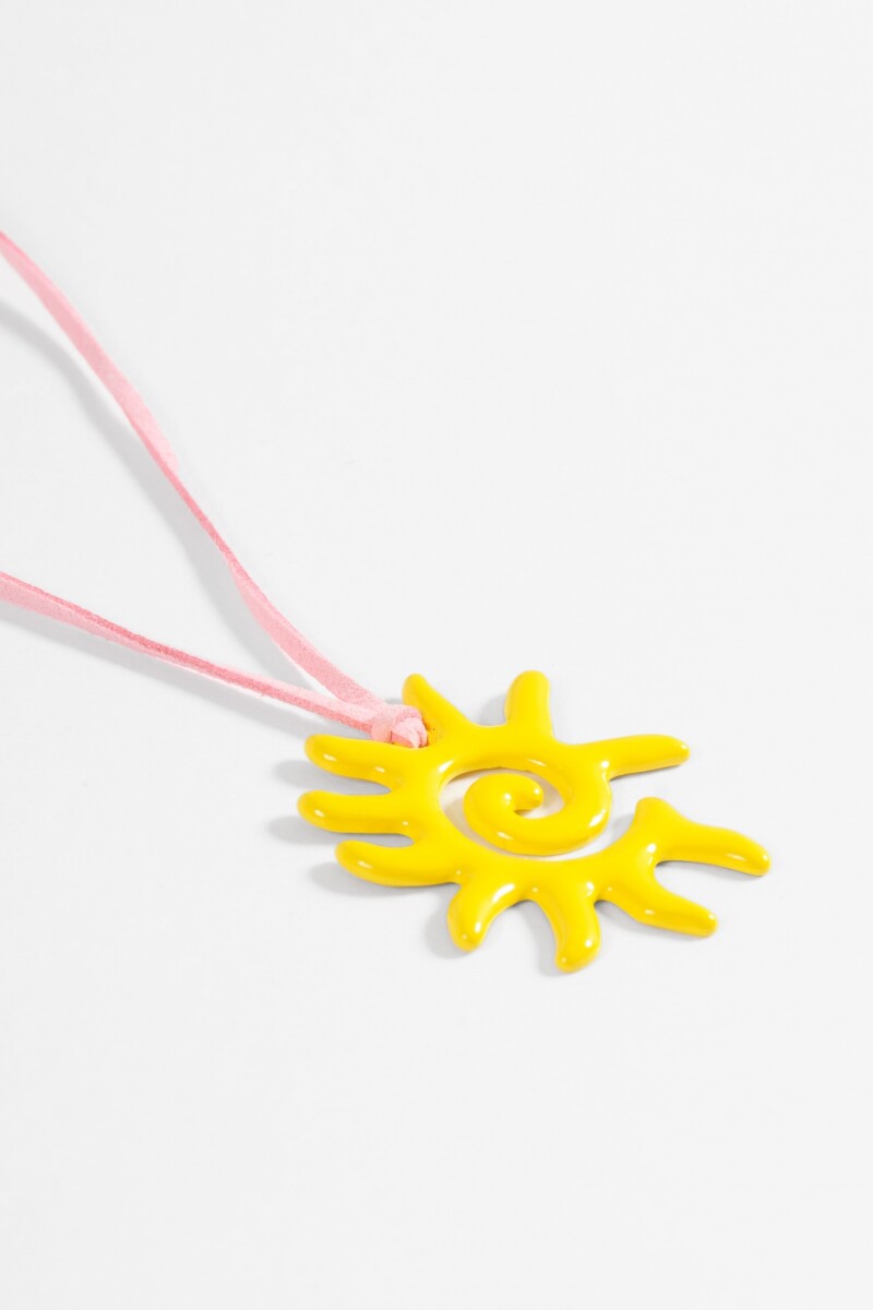 Collar cordón sun espiral amarillo