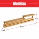 Perchero De Pared 8 Ganchos Colgante Con Repisas De Madera MARRON CLARO