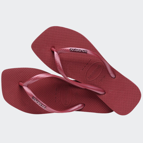 Ojotas Havaianas Slim Square Logo Metallic Rojo