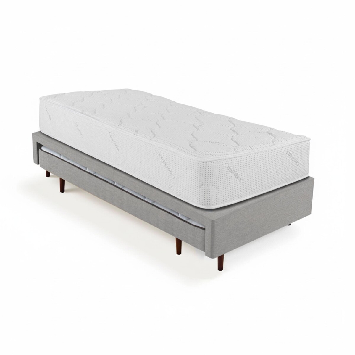 SOMMIER - 1 PLAZA PLATINUM + BOX MARINERO GRIS 