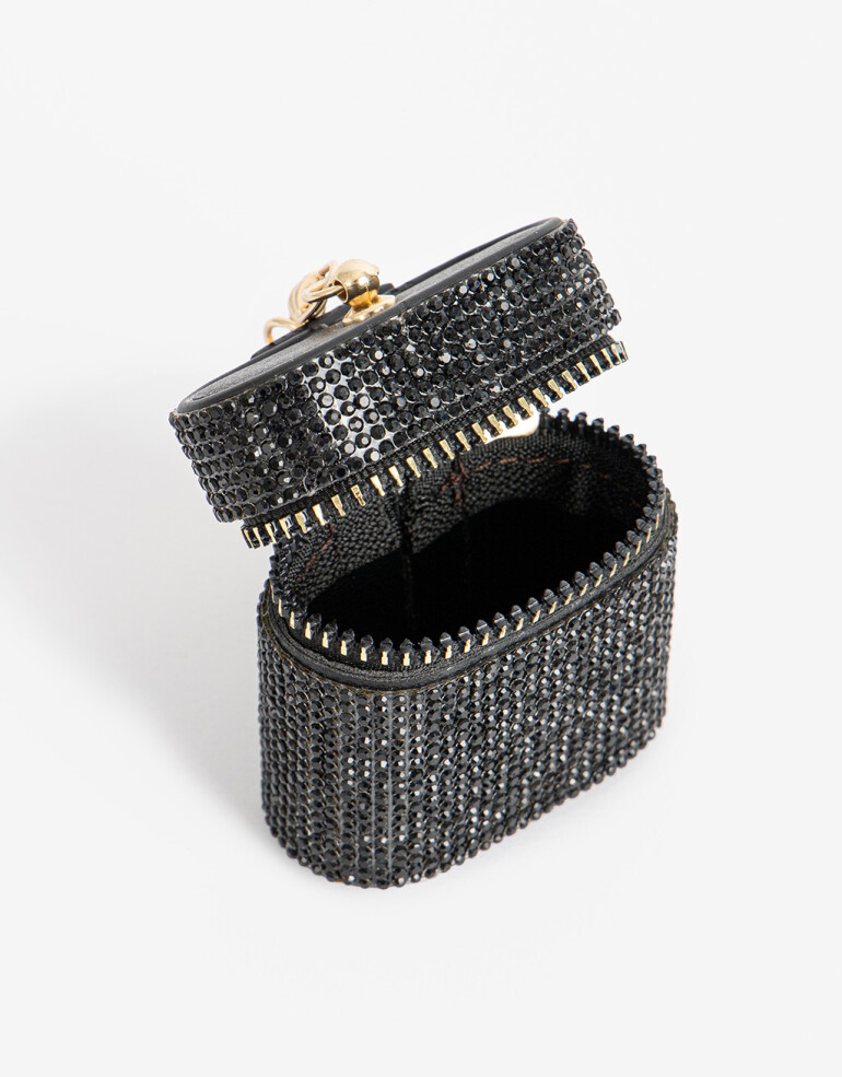 Rega Varios Llavero Y Charm Estuche Strass Negro - Negro