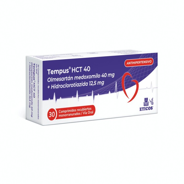 TEMPUS HCT 40 MG CJ X COMPR. REC. única