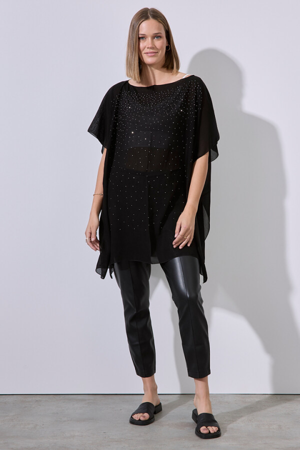 Poncho Noche NEGRO/PLATEADO