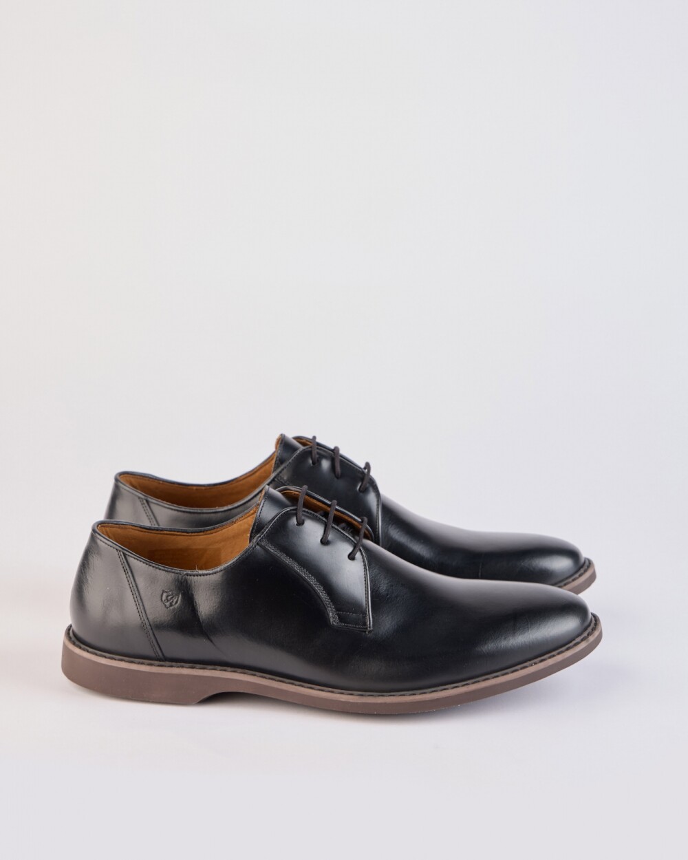 Zapato Cuero Chester Suela Goma - Negro Negro