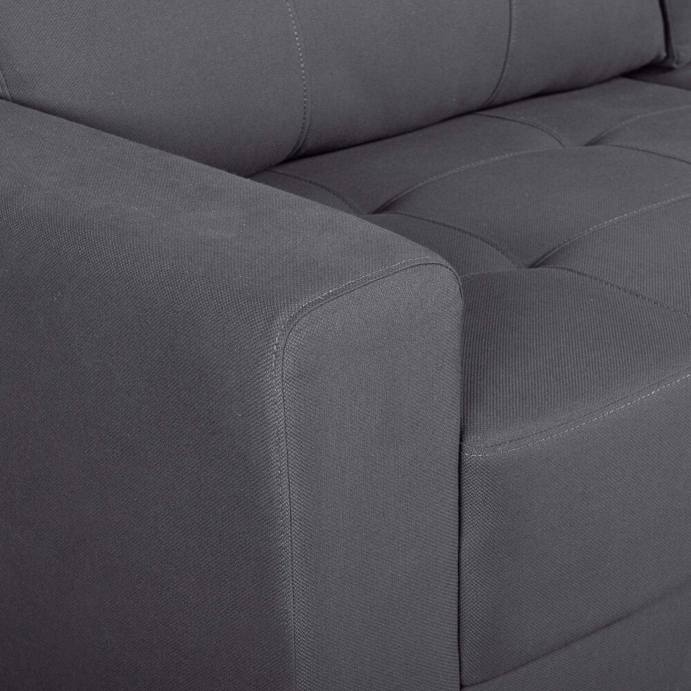 SILLÓN 3 CUERPOS TELA GRIS PIRIA GRIS OSC