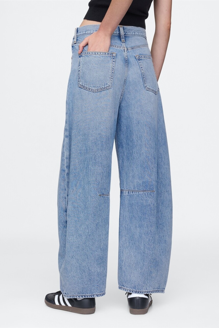 Jean Horseshoe Tiro Alto Mujer Medium Indigo 21