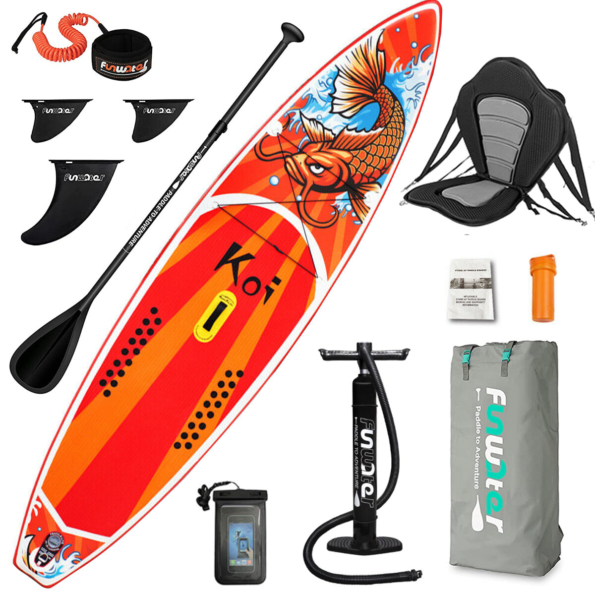 Tabla Inflable Stand Up Paddle 3.20m Surf Kayak +Remo - Rojo 