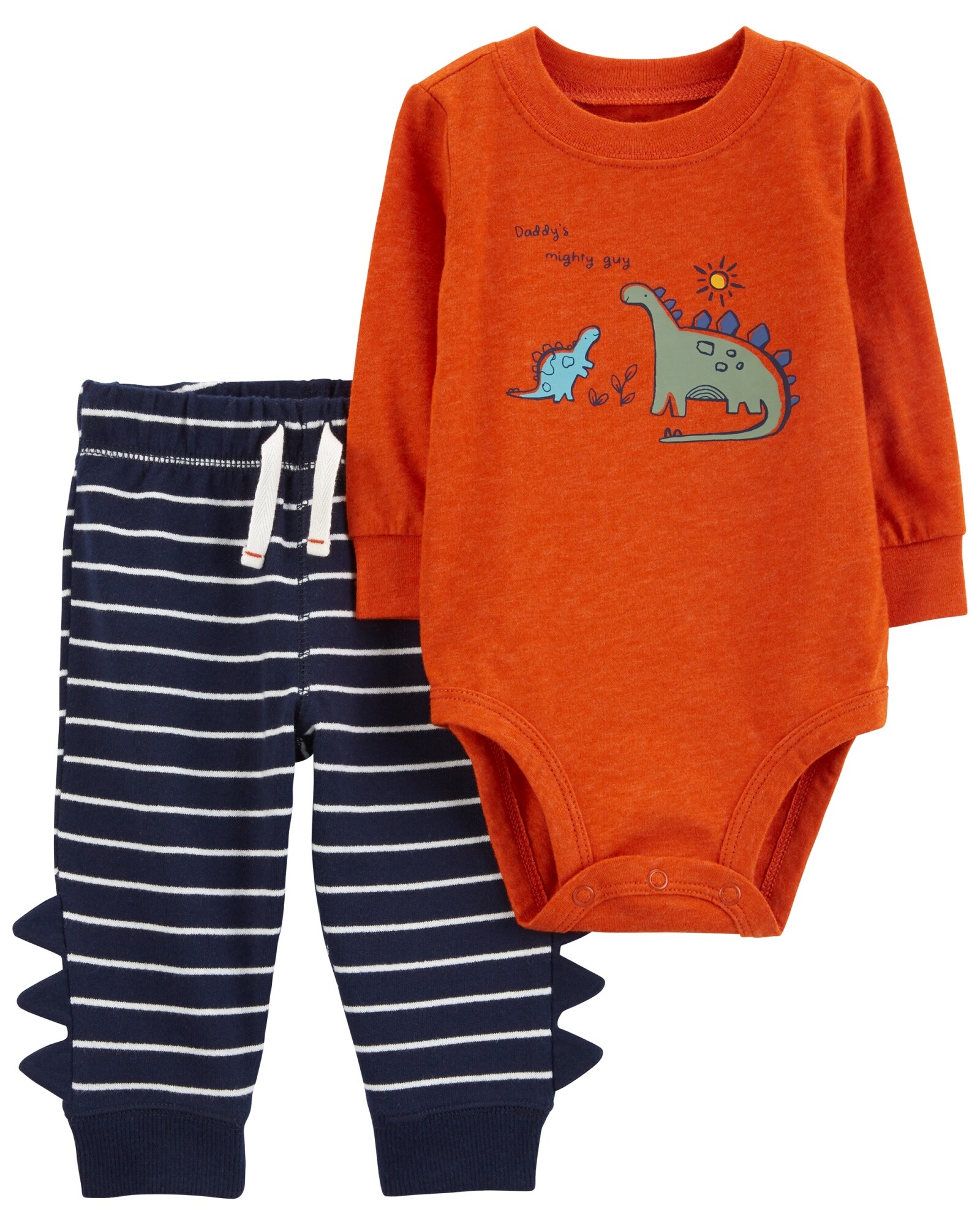 Set dos piezas pantalón y body de algodón diseño dinos Sin color
