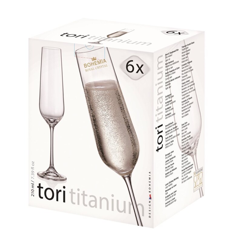 SET 6 COPAS FLAUTA 210ML TORI TITANIUM-BOHEMIA SET 6 COPAS FLAUTA 210ML TORI TITANIUM-BOHEMIA
