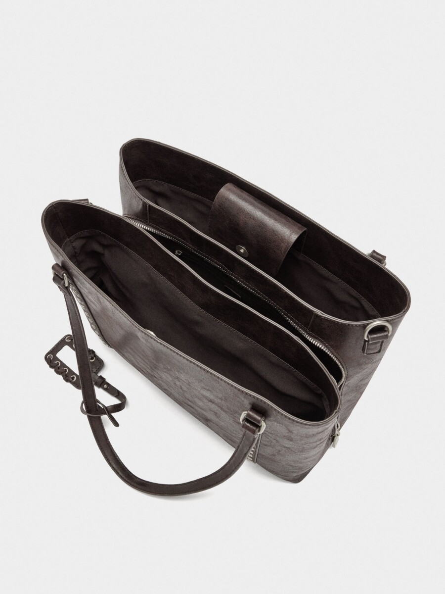 Bolso Para Portátil 13" Con Tachuelas marron