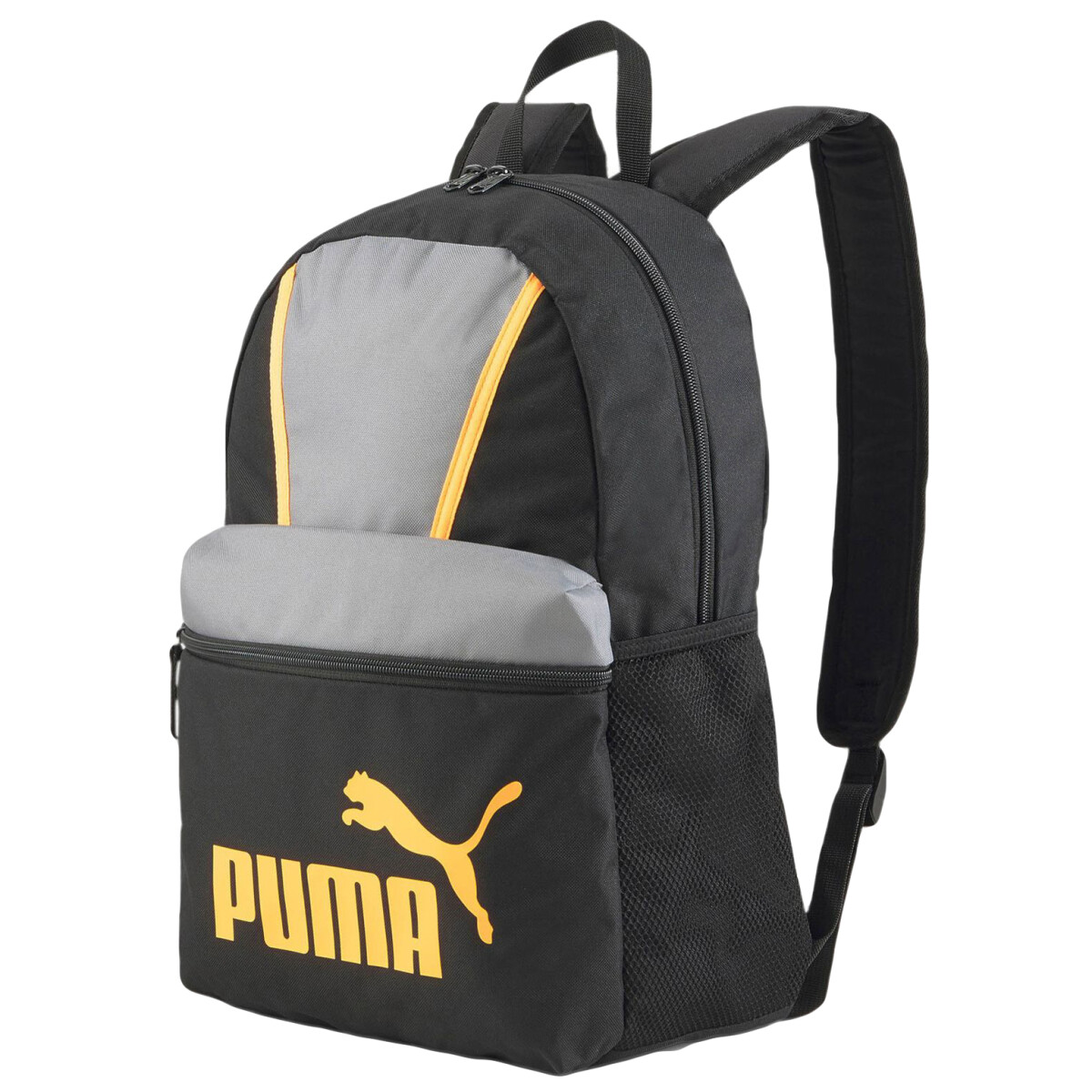 Mochila Phase Blocking Backpack Puma - Negro/Gris/Naranja 