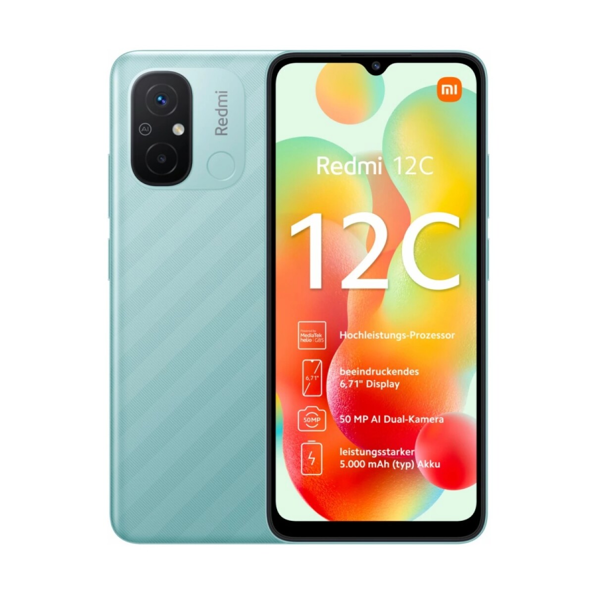 Xiaomi Redmi 12c 128/4 Gb Cámara Dual 50 Mpx 5000 Mah Verde Menta 