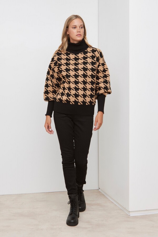 Polera Geo NEGRO/TOSTADO