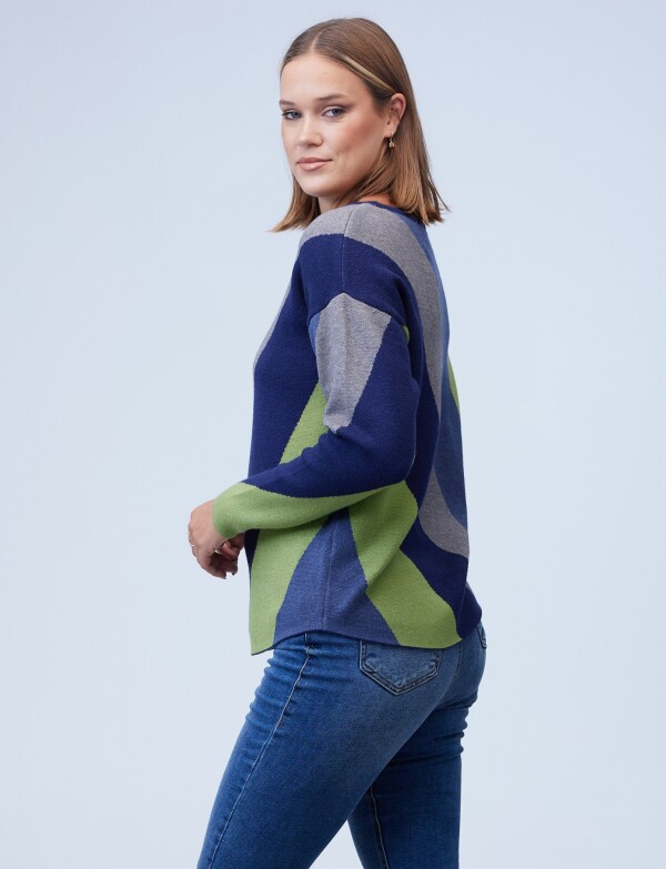 Buzo Dolman Colorblock MULTI/VERDE