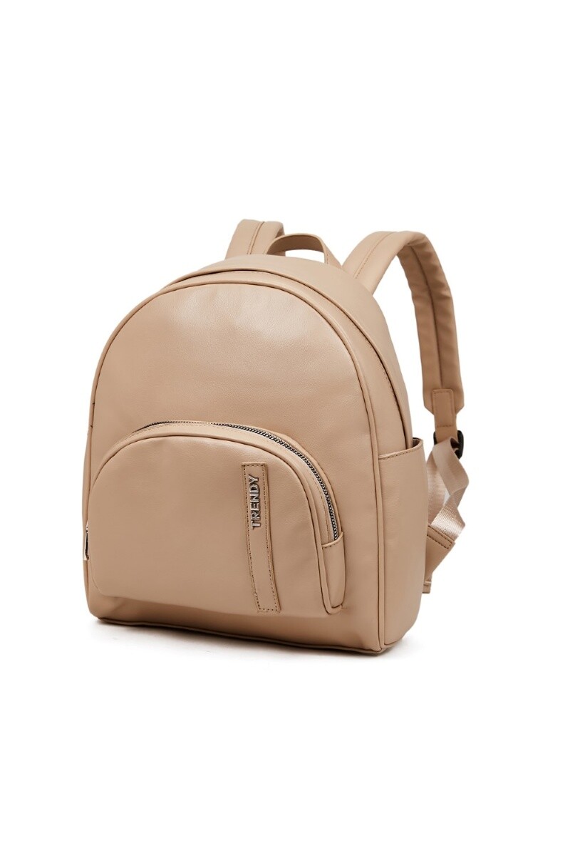 Mochila con bolsillo - Beige 