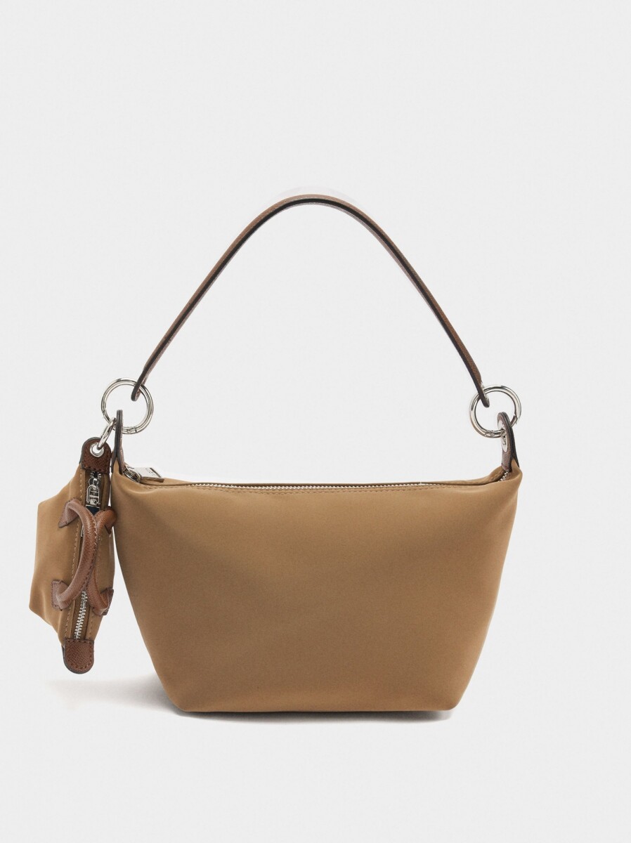 Bolso De Hombro Textura Suave Con Pendiente - camel 