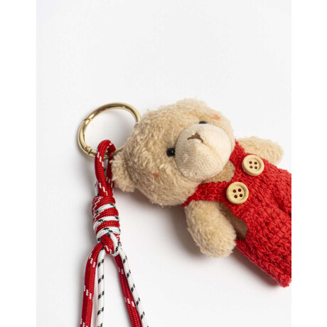 Llavero Oso De Peluche Con Cordón Combinacion Bicolor