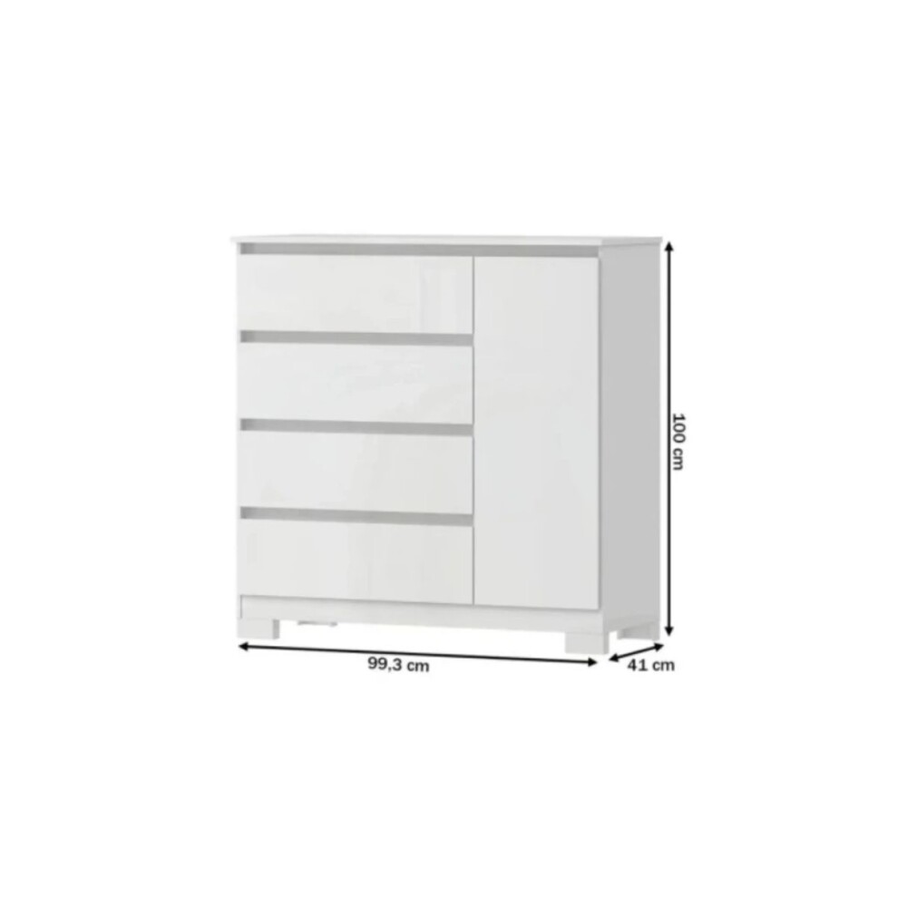 COMBO DORMITORIO – ROPERO 2 PUERTAS CORREDIZAS + CÓMODA ZAPATERA BLANCO