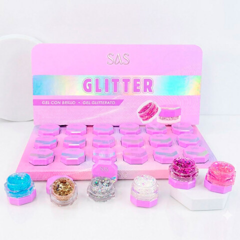 SAS Sombra de ojos con glitter Plata