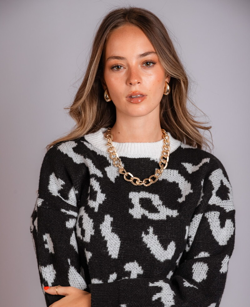 Buzo Print negro con blanco