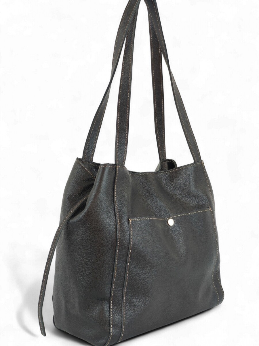 Cartera mujer 100% cuero - Negro 