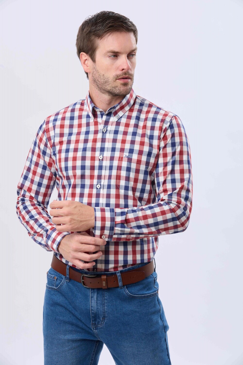 CAMISA SPORT A CUADROS Rojo
