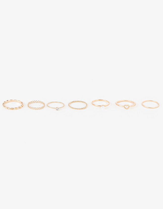 Sets Anillos Con perlas Set De Anillos Con Perla - Dorado