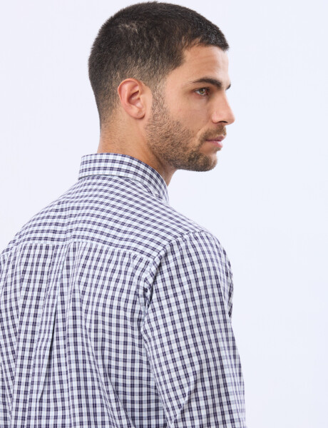 CAMISA SPORT A CUADROS Celeste