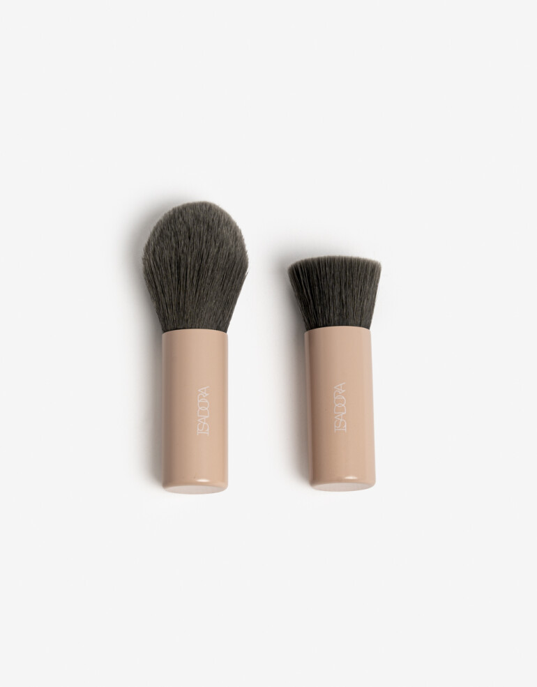 Brochas y Aplicadores Brochas Set De 2 Mini Brochas De Maquillaje Para Rostro - Rosa Viejo