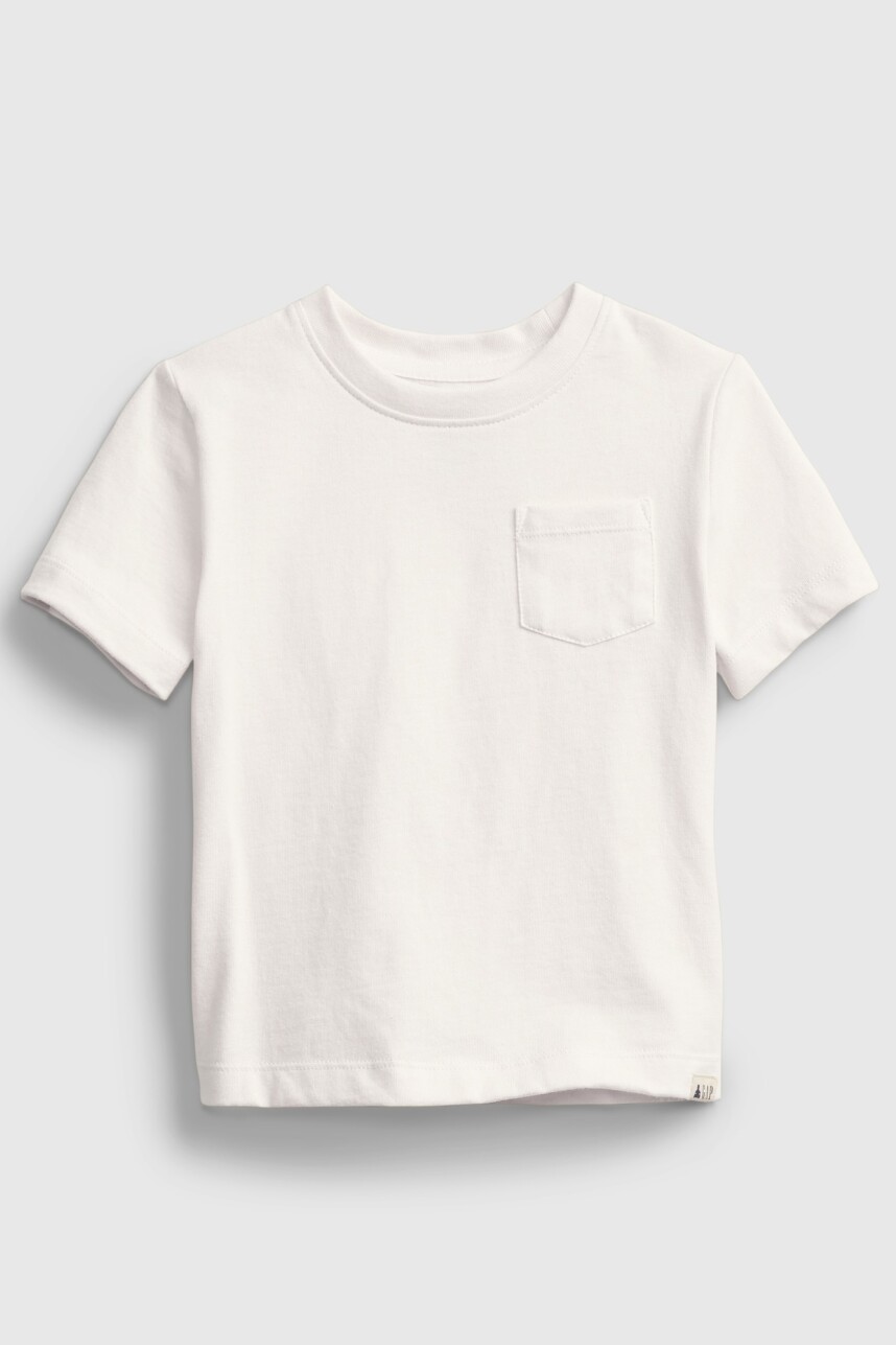 Remera Manga Corta Con Bolsillo Toddler Niño White V2 Global