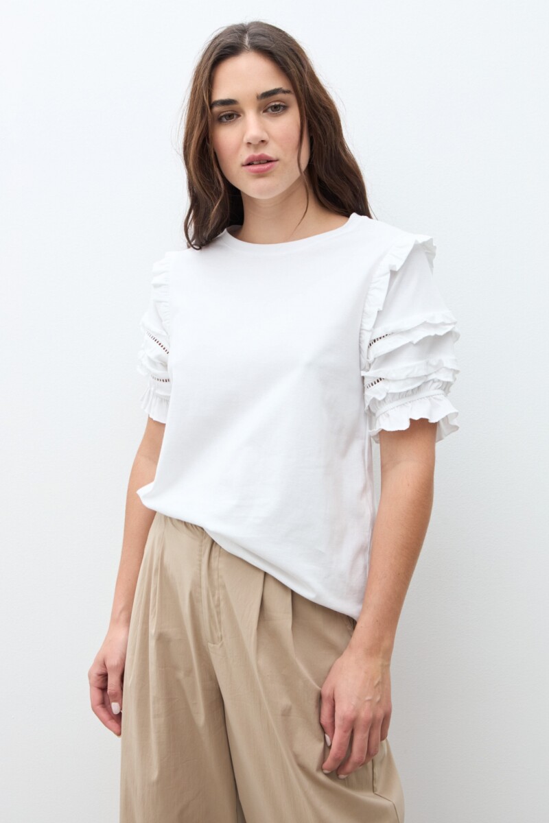 Remera mangas abullonadas blanco