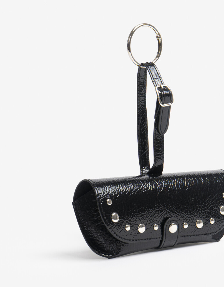 Estuches Anteojos PU Estuche De Pu Crocco Con Tachas. - Combinacion Bicolor