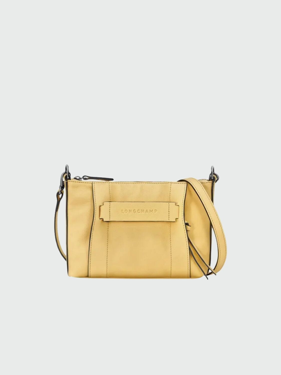 Longchamp -Cartera de cuero con correa extraible, 3D Amarillo Pastel