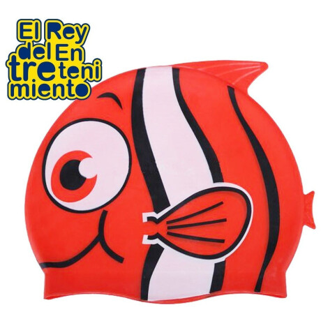 Gorra Natación Infantil Silicona Animales P/Piscina Rojo