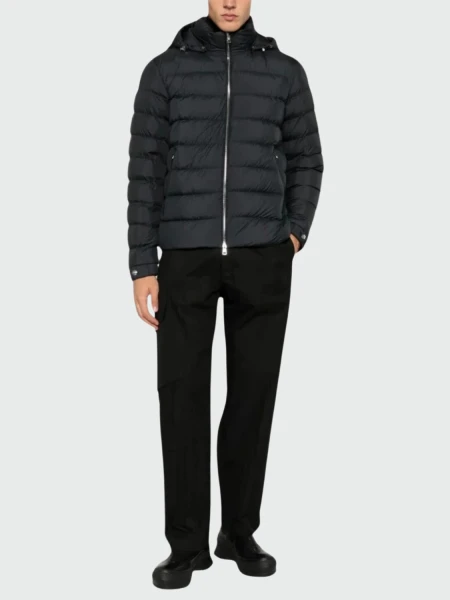 Herno-Campera de nylon reversible rellena de plumas, Anorak Negro