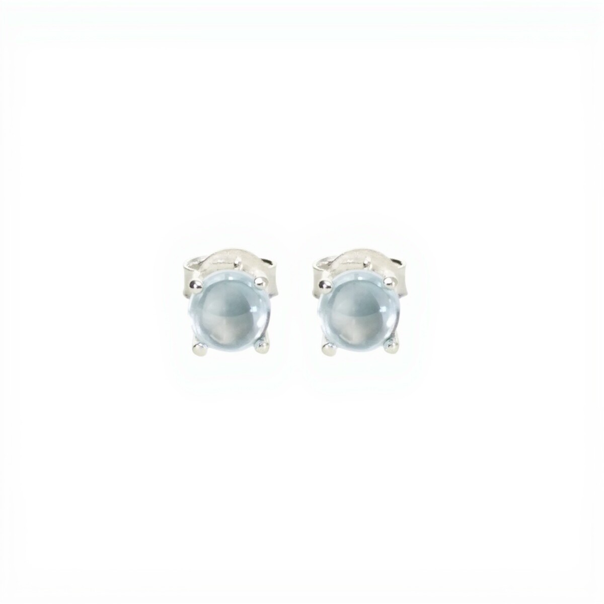 Caravanas Magali- Plata rodinada 925-Piedra Topacio azul-CA2004 - conpiedra 