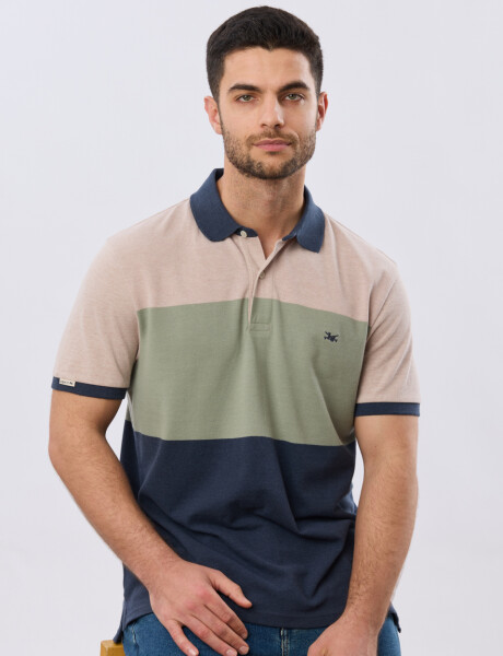REMERA POLO RAYADA PIQUÉ Verde