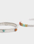 Pulseras Rígidas Sets Piedra Pulseras Rígidas Set X2 Con Piedra - Plateado