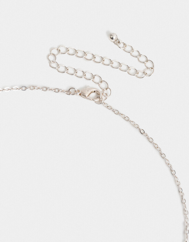 Bijouterie Set Con cubic zirconia Set De Aros Y Cadena Bañado En Plata - Plateado
