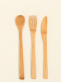 Set De Cubiertos Madera Color Unico