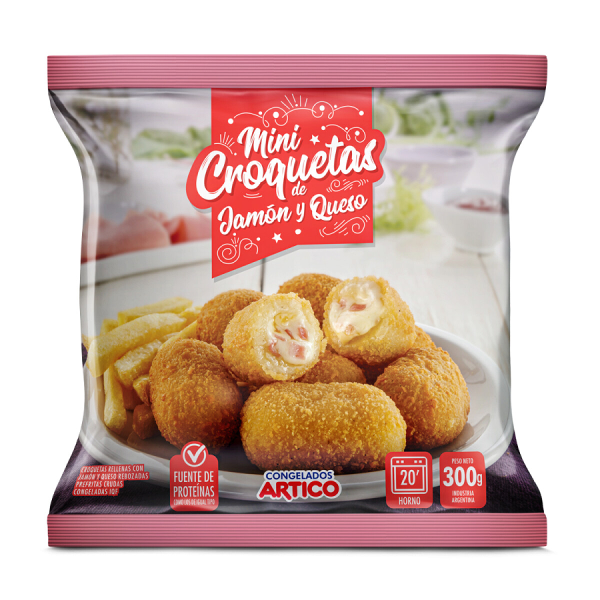 Mini Croquetas con Jamon y Queso áRtico 300 Grs 