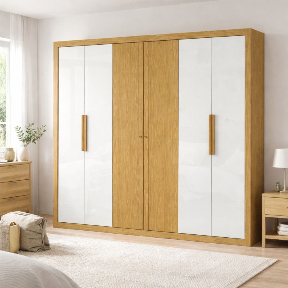 Ropero Montecarlo 6 Puertas Marruecos Blanco Off White