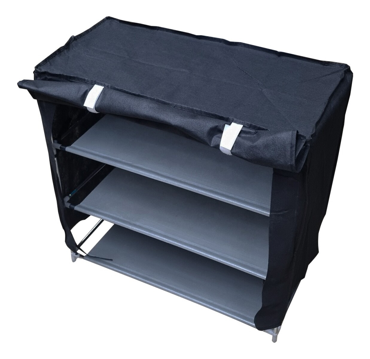 Zapatera Tela Ropero 3 Estantes Organizador Puerta - Variante Color Negro 