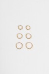 Set de 3 aros de acero finos dorado