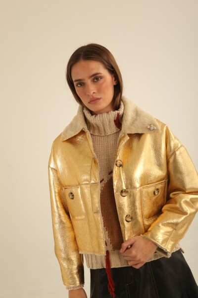 Campera Bruma Napalán Metalizada Gold