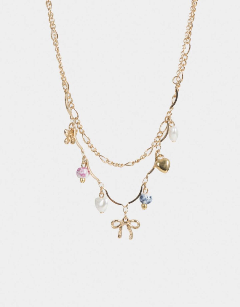 Collares Cortos Multi dijes - Dorado 