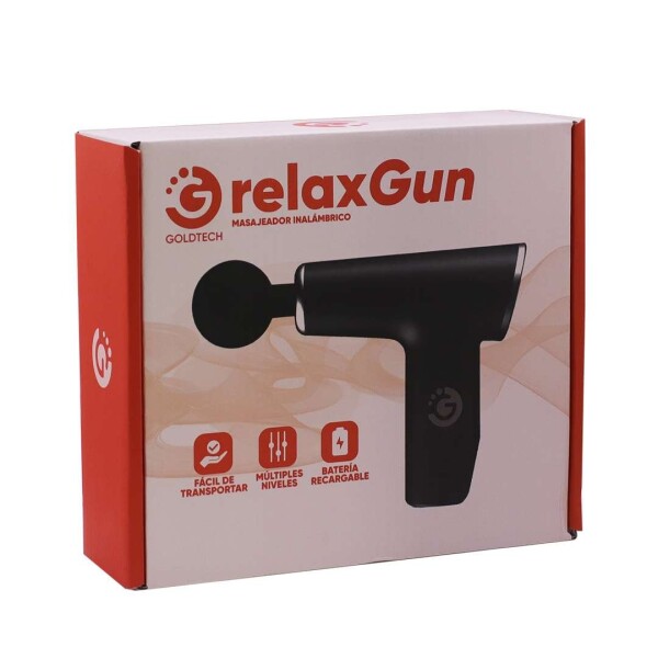 Pistola Masajes 4 Puntas Inalambrica Gun Bateria Recargable Variante Color Negro