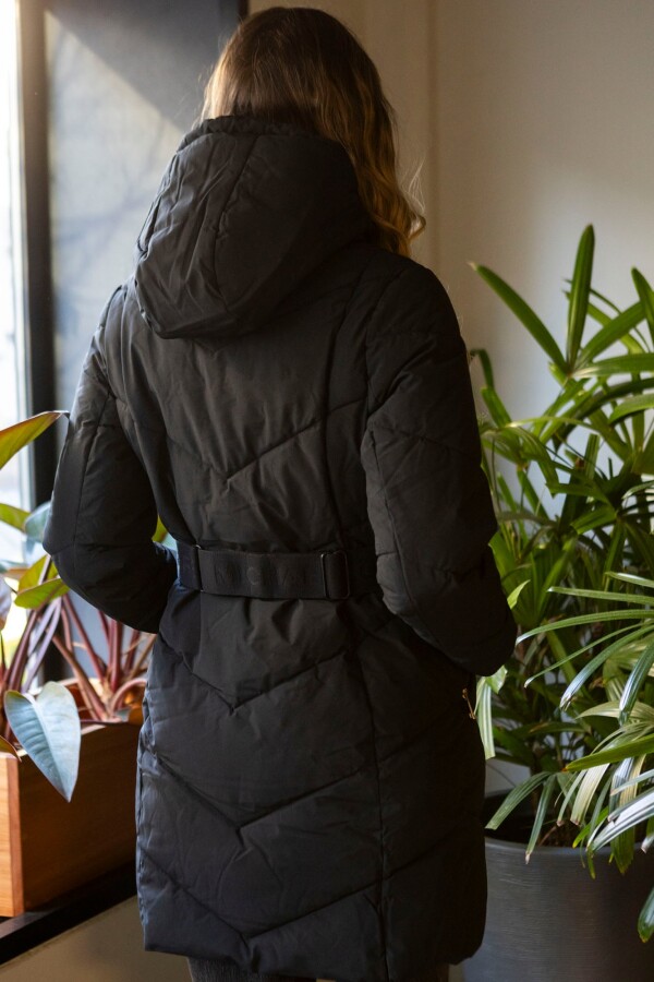 Campera Abrigo Capucha NEGRO